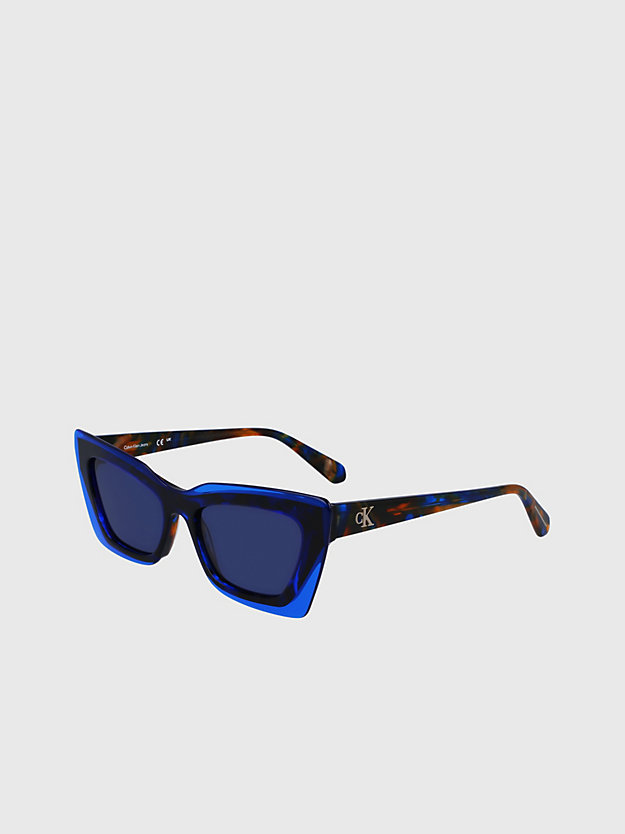 havana blue brown cat eye sunglasses ckj23656s for women calvin klein jeans