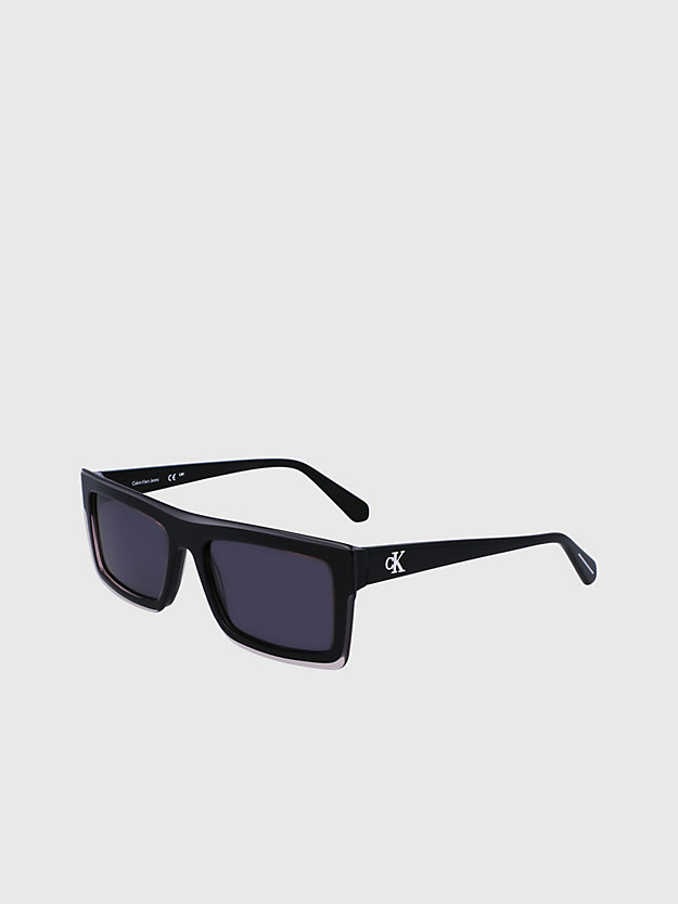 black crystal rechteckige sonnenbrille ckj23657s für unisex - calvin klein jeans
