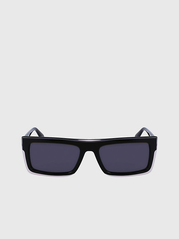 black crystal rechthoekige zonnebril ckj23657s voor unisex - calvin klein jeans