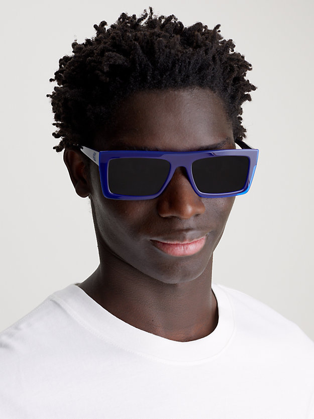 blue rectangle sunglasses ckj23657s for unisex calvin klein jeans