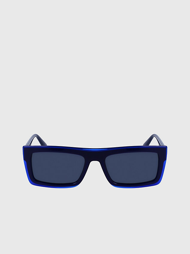 blue prostokątne okulary przeciwsłoneczne ckj23657s dla unisex - calvin klein jeans
