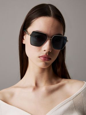 gold square sunglasses ckj24201s for women calvin klein jeans