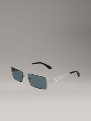 silver rectangle sunglasses ckj24206s for adults gender inclusive calvin klein jeans