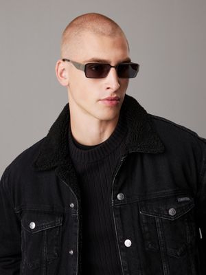 silver rechthoekige zonnebril ckj24206s voor volwassenen gender inclusive - calvin klein jeans