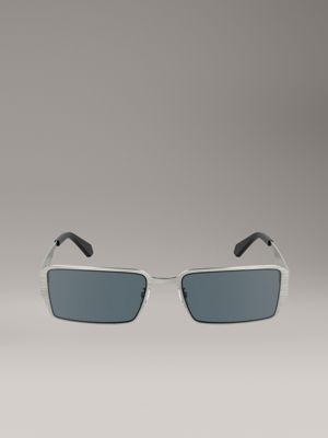 silver rectangle sunglasses ckj24206s for adults gender inclusive calvin klein jeans