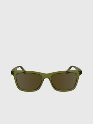 khaki rectangle sunglasses ckj24601s for adults gender inclusive calvin klein jeans