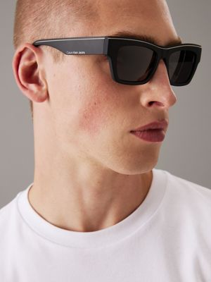 lunettes de soleil rectangulaires modifiées ckj24602s black pour adultes genre inclusif calvin klein jeans