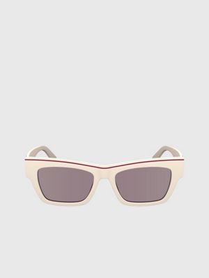 pink modified rectangle sunglasses ckj24602s for adults gender inclusive calvin klein jeans