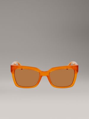 orange modified rectangle sunglasses ckj24606s for women calvin klein jeans