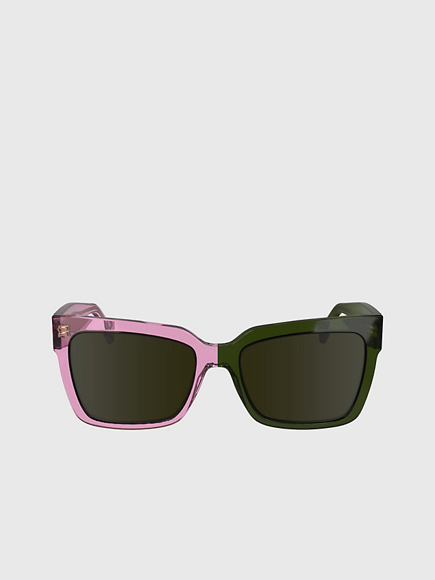 pink modified rectangle sunglasses ckj24606s for women calvin klein jeans
