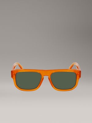 orange modified rectangle sunglasses ckj24607s for men calvin klein jeans