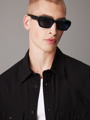 black modified rectangle sunglasses ckj24608s for adults gender inclusive calvin klein jeans