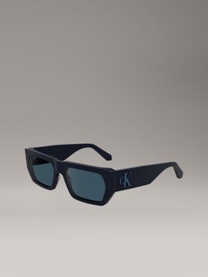 blue modified rectangle sunglasses ckj24625s for adults gender inclusive calvin klein jeans