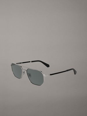 light ruthenium modified rectangle sunglasses ckj25202s for adults gender inclusive calvin klein jeans