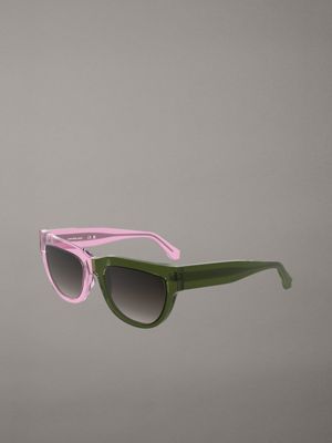 pink to khaki cat eye sunglasses ckj25600s for women calvin klein jeans