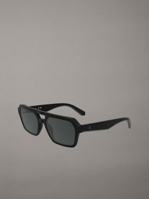 matte black modified rectangle sunglasses ckj25603s for men calvin klein jeans