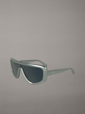 matte grey shield sunglasses ckj25605s for adults gender inclusive calvin klein jeans