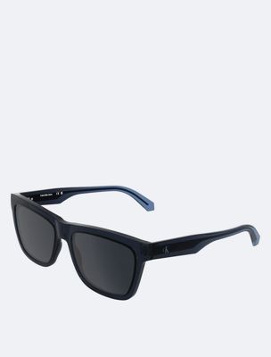 transparent blue modified rectangle sunglasses ckj25623s for men 