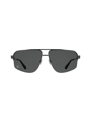 silver modified rectangle sunglasses for men 