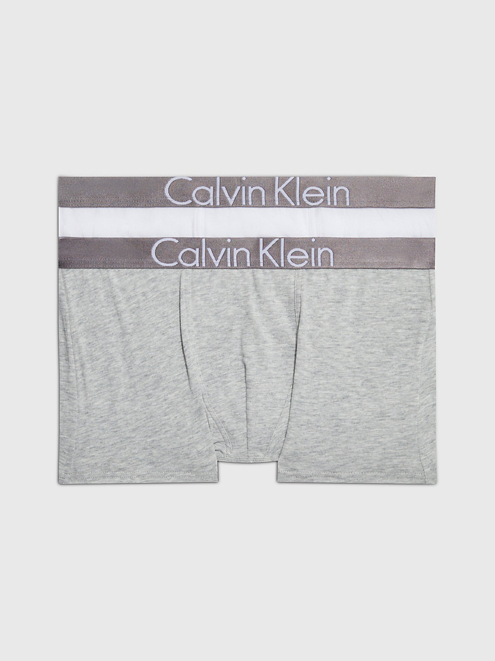 1 GREY HEATHER/ 1 WHITE 2 Pack Boys Trunks - Customized Stretch undefined boys Calvin Klein
