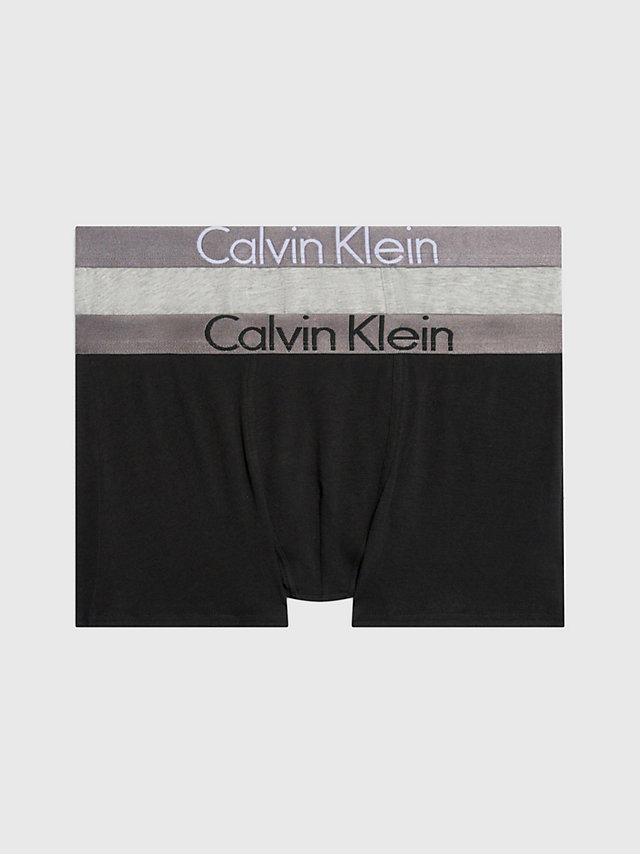 1 Black / 1 Grey Heather 2 Pack Boys Trunks - Customized Stretch undefined boys Calvin Klein