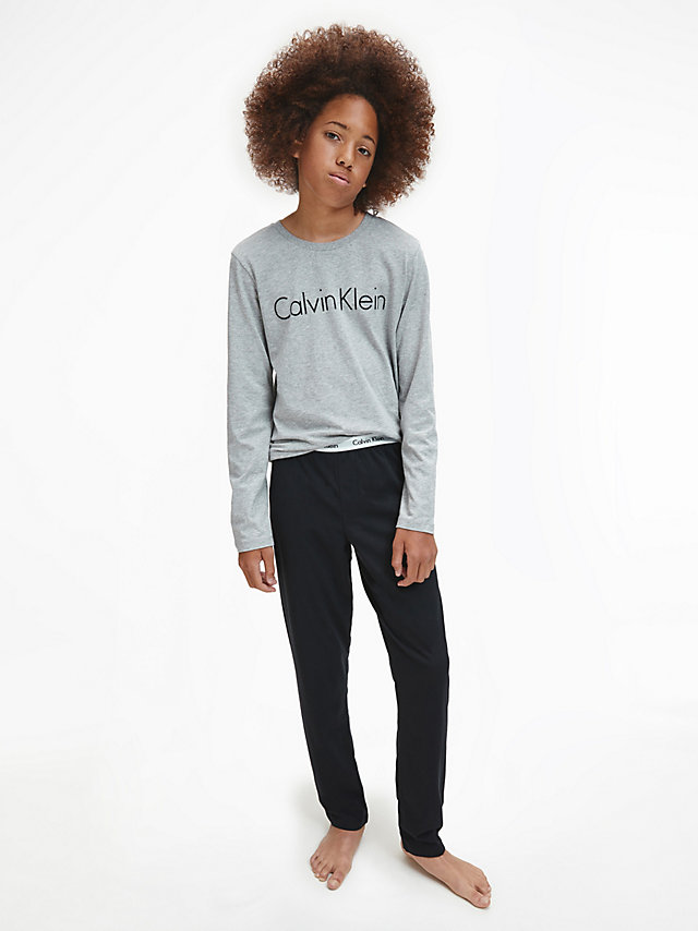 Grey Heather W/ Black Boys Pyjama Set - Modern Cotton undefined boys Calvin Klein