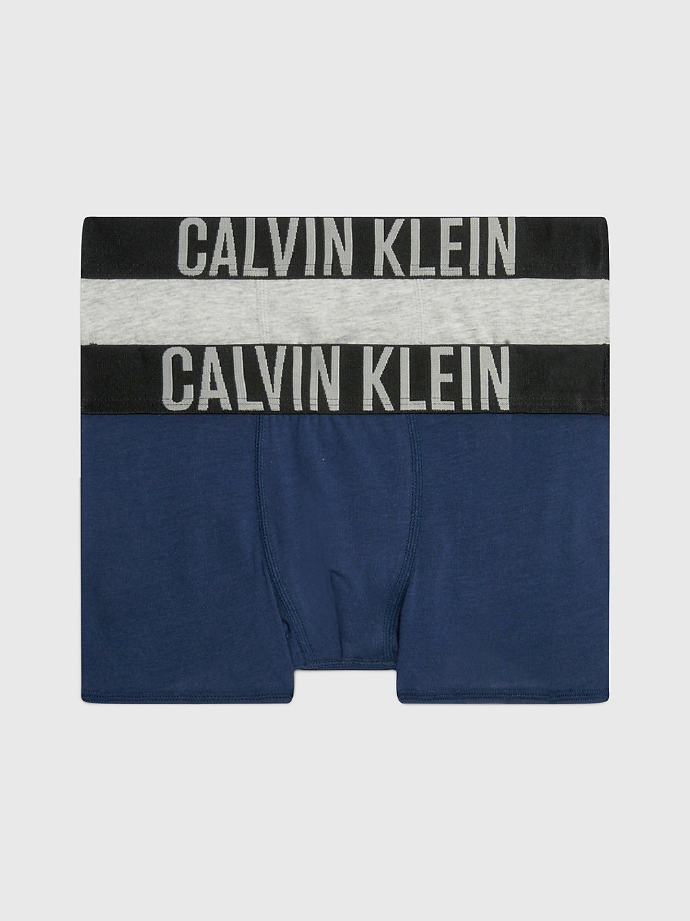 1 GREY HEATHER/ 1 BLUE SHADOW Lot De 2 Boxers Pour Garçon - Intense Power undefined garcons Calvin Klein