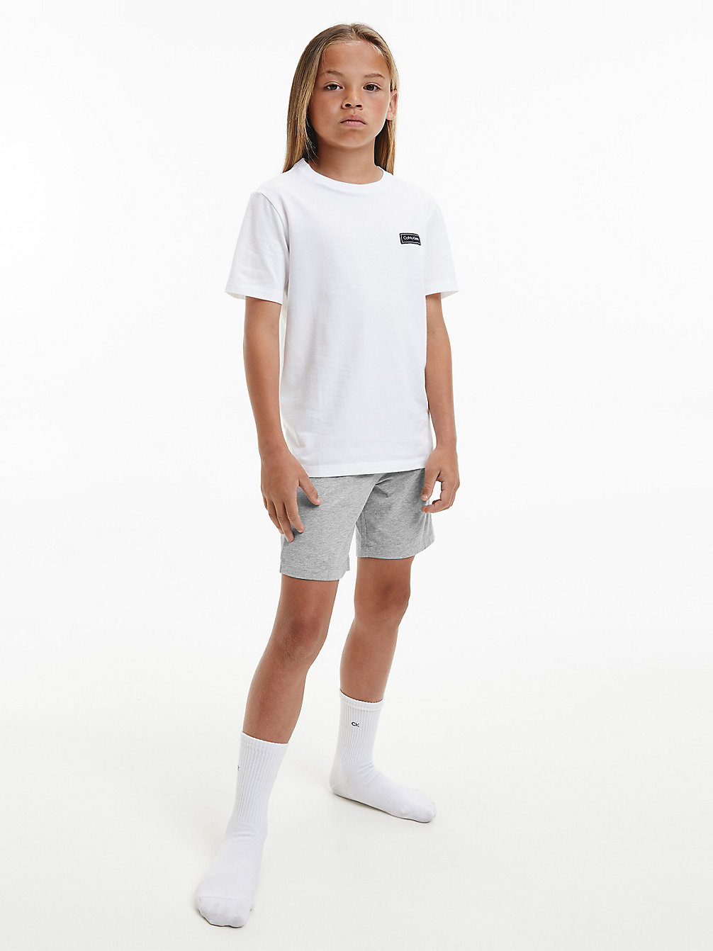 PVHWHITE/W/GREYHEATHER Shorts-Pyjama-Set – Modern Cotton undefined Jungen Calvin Klein
