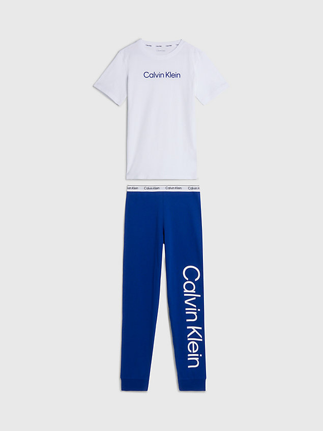 white pyjama set - modern cotton for boys calvin klein