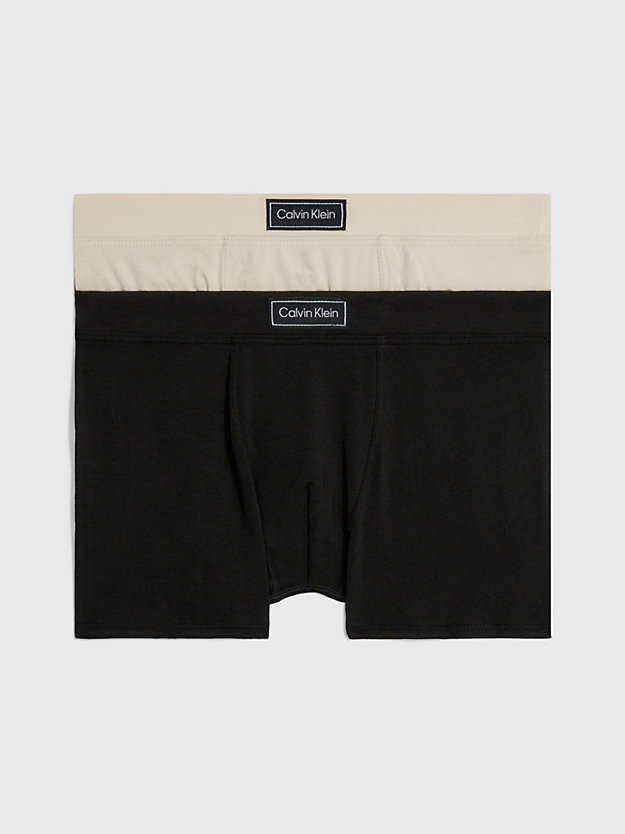 classicbeige/pvhblack 2 pack boys trunks - modern cotton for boys calvin klein