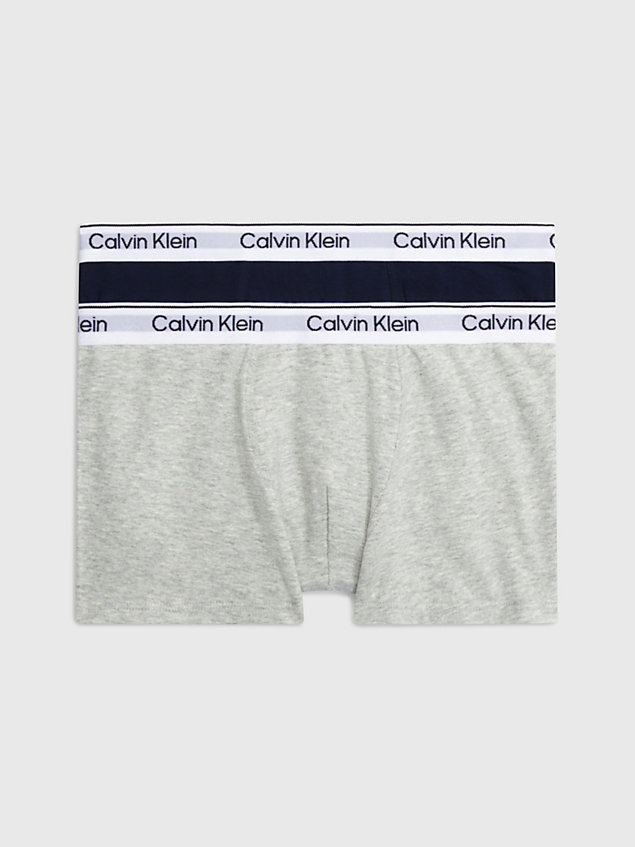grey 2 pack boys trunks - modern cotton for boys calvin klein