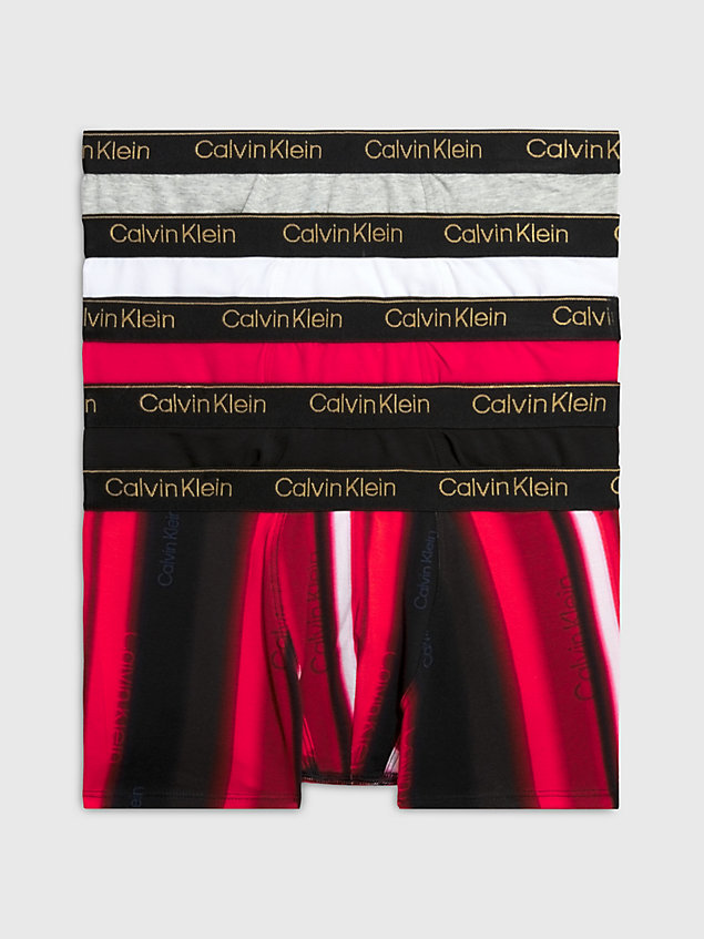 boxer aderenti e corti ragazzo in confezione da 5 - modern cotton red da bambino calvin klein