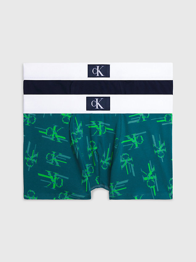 green 2 pack boys trunks - ck monogram for boys calvin klein