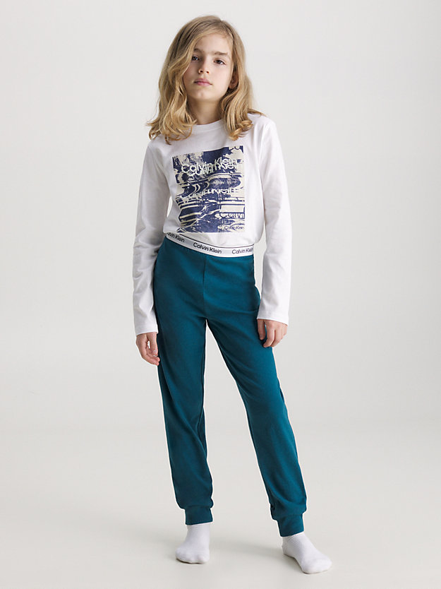 pvhwhite/w/darkeverglade pyjama set - modern cotton for boys calvin klein