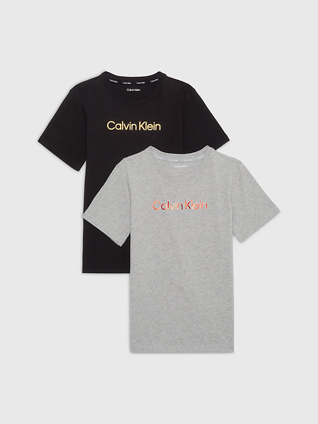 lot de 2 t-shirts pour garçon - modern cotton black pour garcons calvin klein