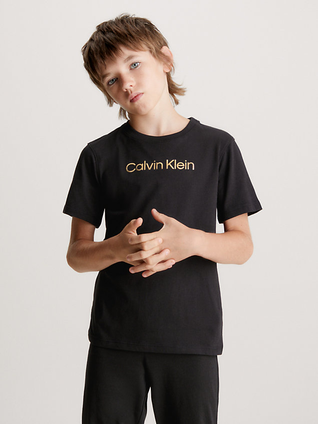 pack de 2 camisetas para niño - modern cotton black de nino calvin klein