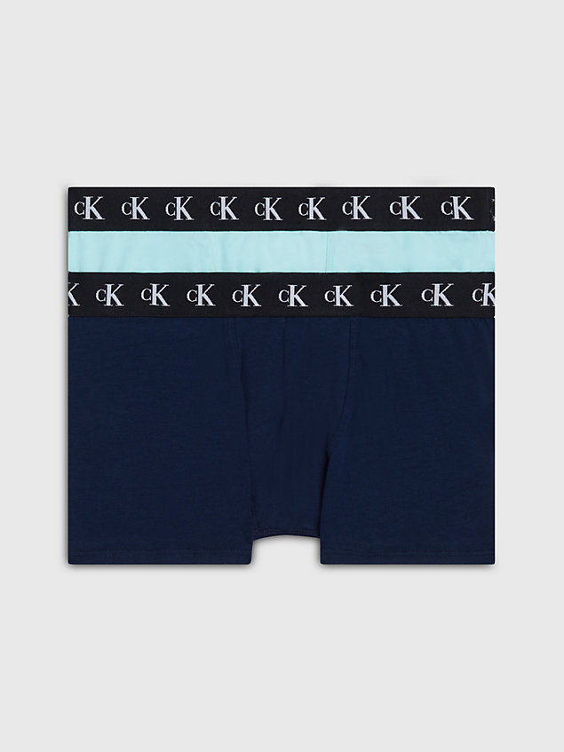 blue 2 pack boys trunks - ck monogram for boys calvin klein