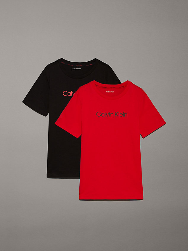 red 2 pack boys t-shirts - modern cotton for boys calvin klein