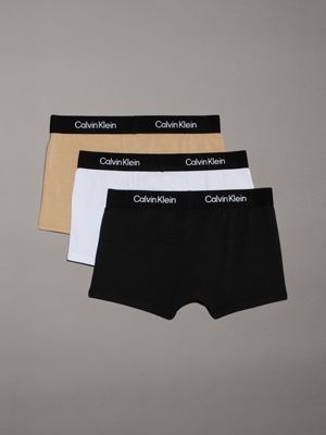 travertine/pvhclassicwhite/pvhblack 3 pack boys trunks - ck96 for boys calvin klein jeans