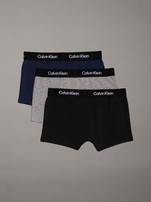 pigmentblue/greyheather/pvhblack 3 pack boys trunks - ck96 for boys calvin klein jeans