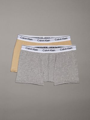 brown 2 pack boys trunks - modern cotton for boys calvin klein jeans