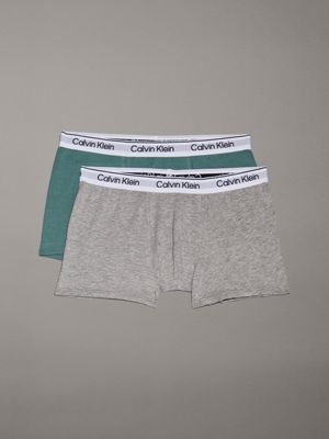 grey 2 pack boys trunks - modern cotton for boys calvin klein jeans