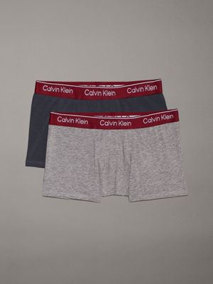 grey 2 pack boys trunks - modern cotton for boys calvin klein jeans