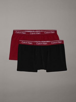 red 2 pack boys trunks - modern cotton for boys calvin klein jeans