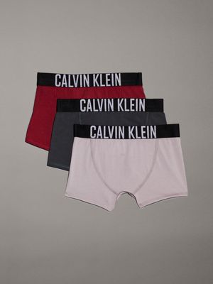 winery/gullgray/ebony 3 pack boys trunks - intense power for boys calvin klein jeans