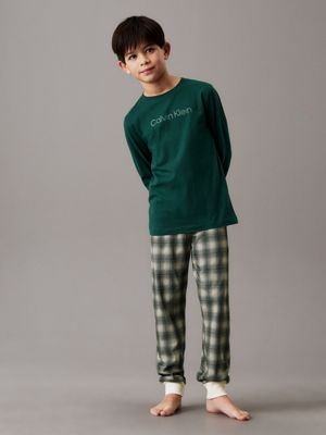 green pyjama set - modern cotton for boys calvin klein jeans