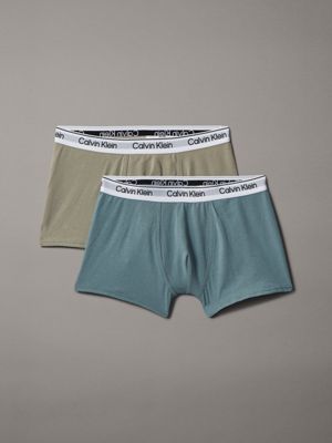 brown 2 pack boys trunks - icon cotton stretch for boys calvin klein jeans