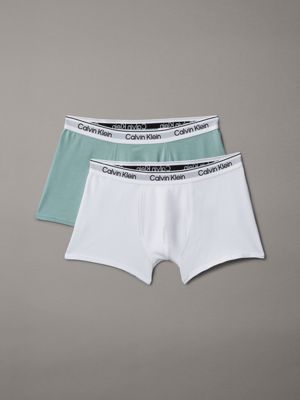 blue 2 pack boys trunks - icon cotton stretch for boys calvin klein jeans