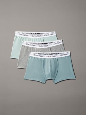 blue 3 pack boys trunks - icon cotton stretch for boys calvin klein jeans