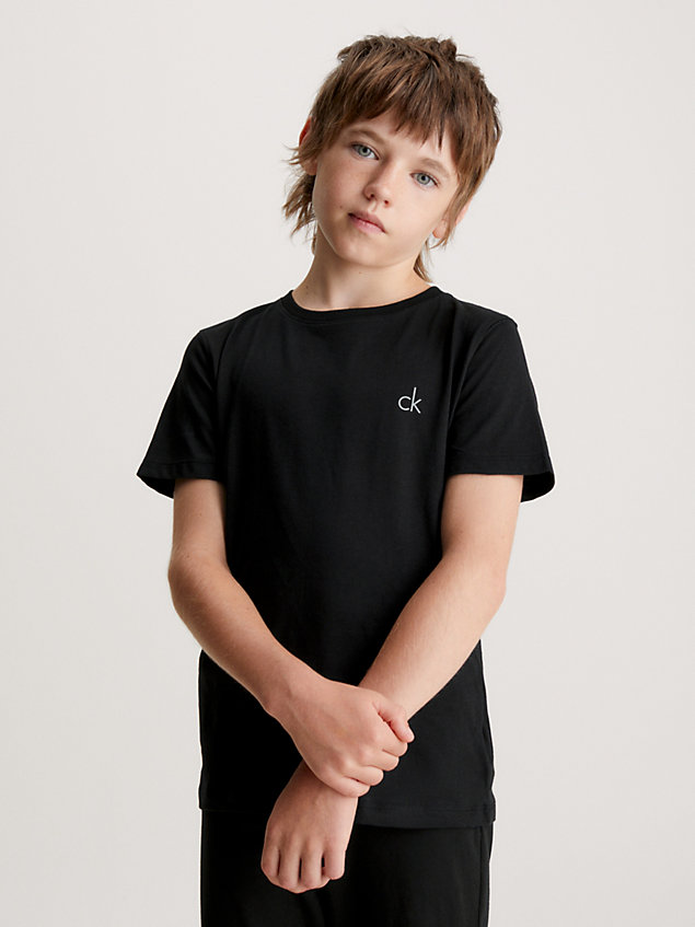 lot de 2 t-shirts d'intérieur garçon - modern cotton black pour garcons calvin klein